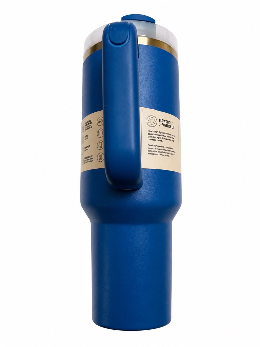 Stanley Quencher H2.0 FlowState Tumbler 40 oz Blue NEW in Box w/ Bent Straw - Picture 3 of 8